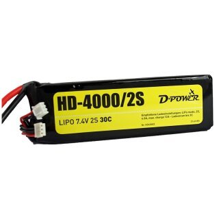 D-Power HD LiPo 2S 7,4V 4000mAh 30C
