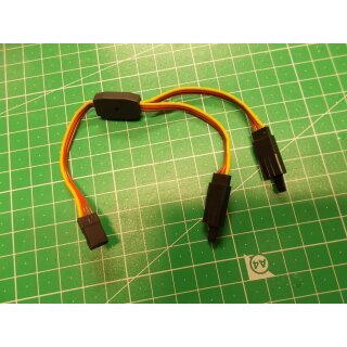 Y-Kabel V-Kabel Graupner / JR 20cm 0,32mm mit Sicherung Goldstecker