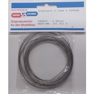 Stahlseil 0,75 x 5000mm Plastikummantelt